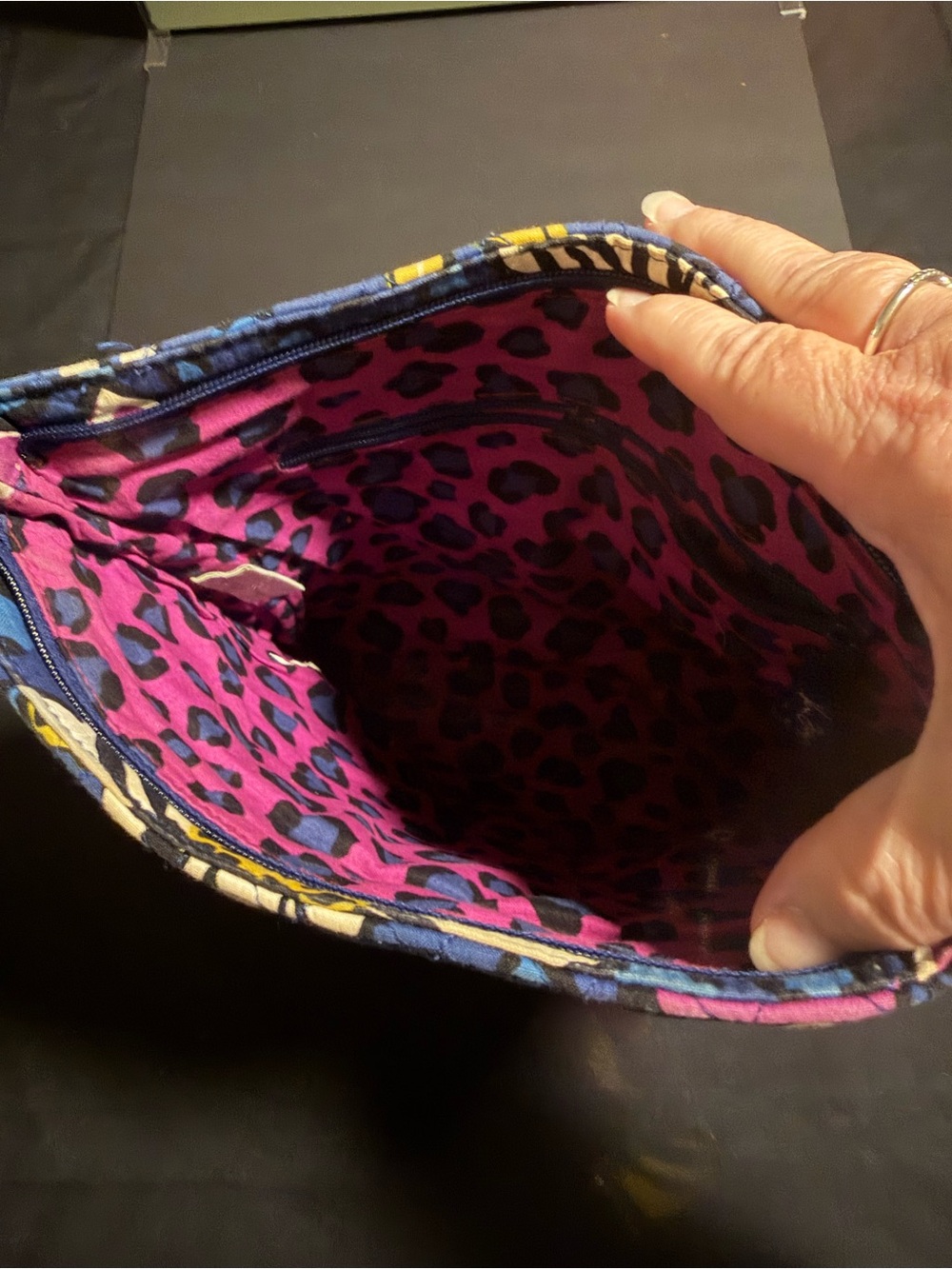 Vera Bradley Quilted Floral Crossbody Bag - Blue/Pink - Picture 3 of 3
